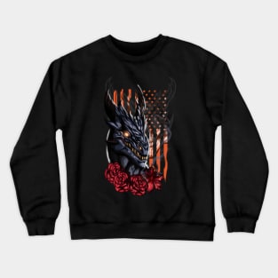 Burning Roses - Hallowed Black Dragon Crewneck Sweatshirt